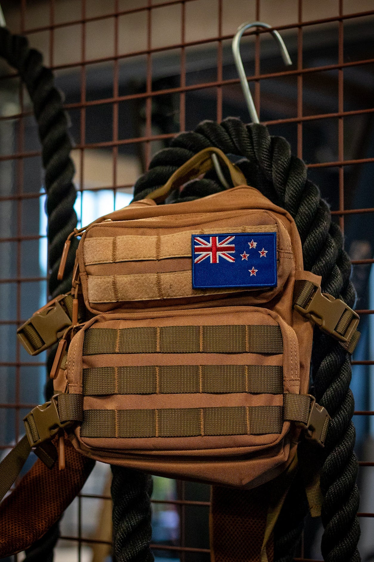 UnFed Club 9L Earth Brown mini backpack with Velcro patch panel customisation