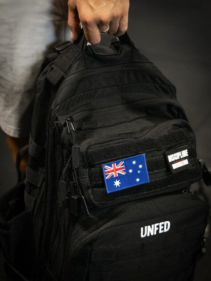 UnFed Club 45L Stealth Black gym backpack lifestyle shot